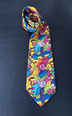 Rare Vintage 1997 Peter Max ''Sea Flora  Necktie Tie Multicolor $350 Neo Pop Shop