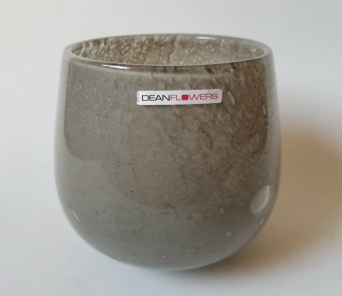 Henry Dean Flowers Clovis Cased Art Glass Vase Taupe Gray Modernist Belgium