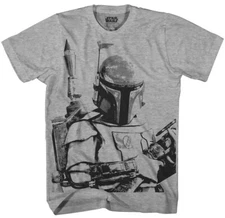 Star Wars Boba Fett Sarlaac Bait Men's Grey Heather T-Shirt New