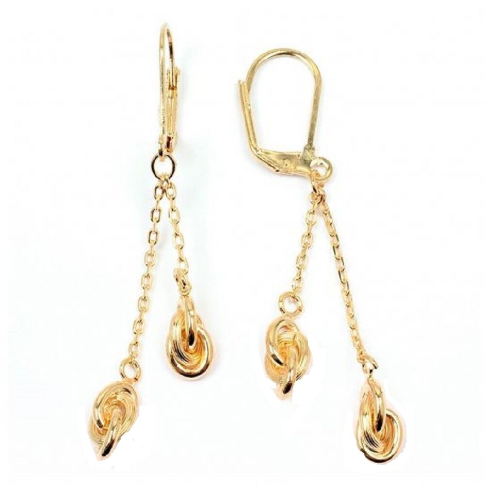 Boucles d'oreilles nœud Antillais en plaqué or 18 carats pour femme avec finition haute joaillerie