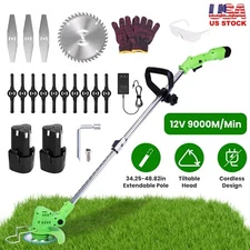 24V Cordless Electric Weed Lawn Eater Edger Grass String Trimmer Cutter Mower