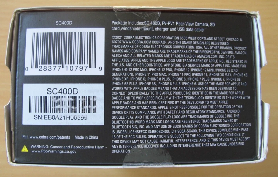 Cobra SC 400D Ultra HD 4K Resolution Camera Amazon Alexa Built-In Dash Cam Unusd - Image 4 of 4