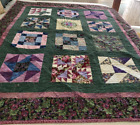Multicolor 12 Pattern Quilt 47.25 x 57.25, Embroidered & Quilted
