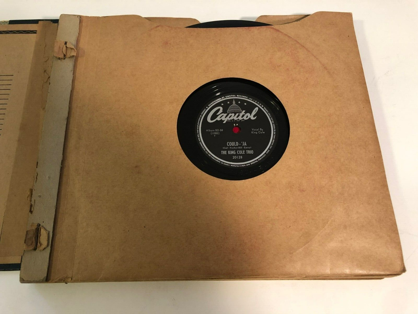 Vintage 1940's 78 RPM Record Album Holder & 9 - 78 RPM Records Multiple ...