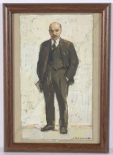 Anatoli Dovzhenko (1932-1991), "Lenin", Soviet Socialist Realism, tempera, 1964