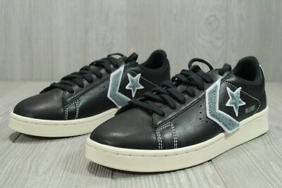 60 Converse Pro Leather Ox Low Top 1980's Black/Silver Mens 7 wmns