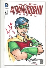 High Grade DC Batman & Robin Eternal #1, 2015 Blank, George Perez Sketch Plus NM