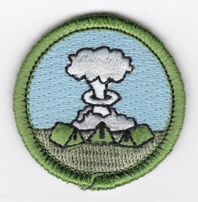 MERIT BADGE - SPOOF - INCENDIARIES - 1-1/2'' DIA. - PRIVATE ISSUE