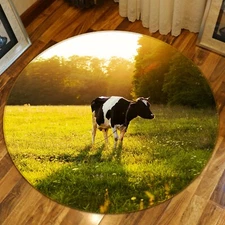 3D Sunshine Cow Grass S194 Animal Non Slip Rug Mat Elegant Photo Carpet Sunday
