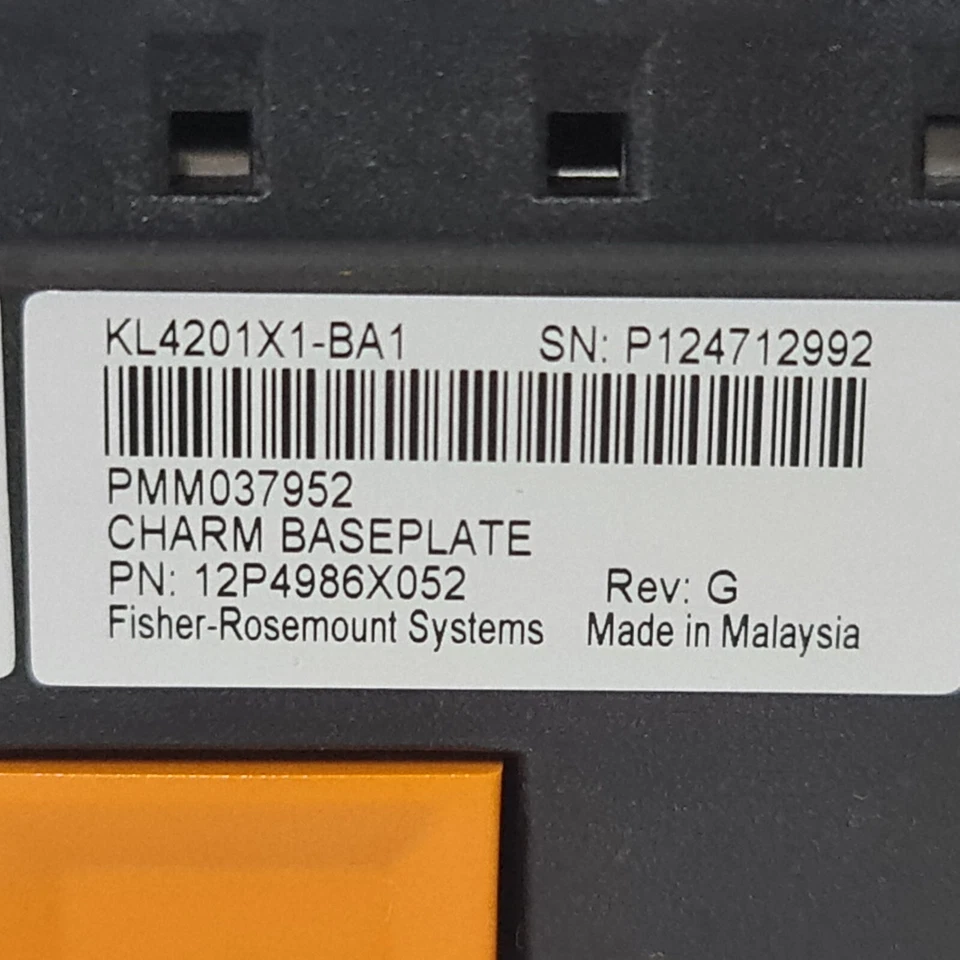 EMERSON Fisher-Rosemount KL4201X1-BA1 CHARM Baseplate PN: 12P4986X052 - Photo 2/4