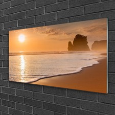 Print on Glass Wall art 100x50 Picture Image Sea Beach Sun Landscape