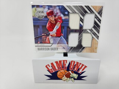2017 Panini Elite Extra Edition #QM-HB Harrison Bader Quad Patch #ed /149