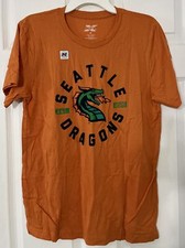 Seattle Dragons XFL UFL Football T Shirt Adult  Orange Size Medium M