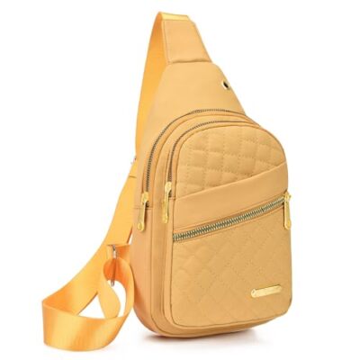 Small Sling Bag For Women Men Casual Crossbody Sling Backpack Yellow-8003