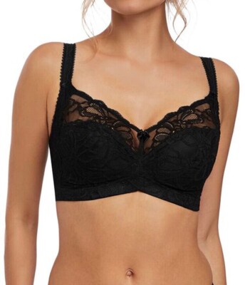 Fantasie Jacqueline Spitzen BH Schwarz Größe 30H Bügellos Vollflächig 9402 Neu