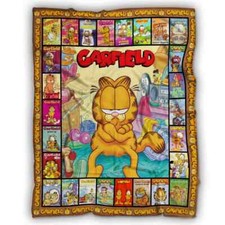 Garfield Cat Blanket, Garfield orange hair Fleece, Sherpa Blanket