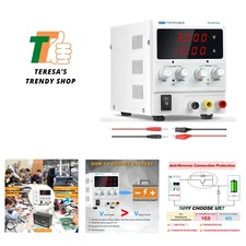DC Power Supply Variable,0-30V 0-10A Adjustable Regulated Bench Lab Power wit...