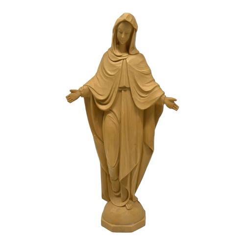Vintage 1960s Hard Molded Plastic Mary Our Lady Of Grace Figurine 8.5”