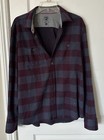 Flag & Anthem Flannel Button Up Shirt Men Large Long Sleeve Plaid