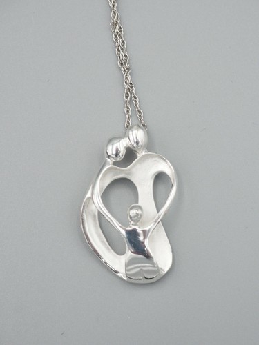Vintage Carolyn Pollack Family of 3 sterling silver long chain pendant necklace