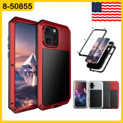 Metal Case For iPhone 16 Plus 16 Pro Max Heavy Duty Protective Cover Shockproof