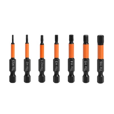 7Pcs Head Allen Wrench Drill Bit Set 50mm Allen Screwdriver Bit SAEMetric