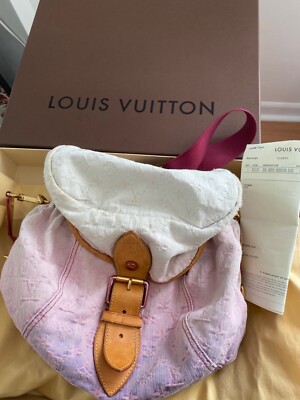 Women’s Louis Vuitton Limited Edition Monogram Denim Sunshine Rose  Crossbody Bag