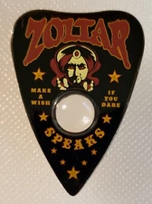 ZOLTAR SPEAKS CRYSTAL BALL OUIJA 3 nail planchette Lapel Pin