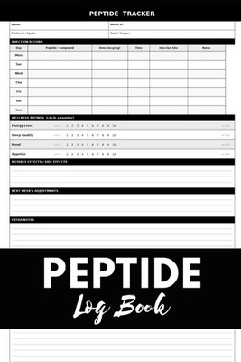 Peptide Logbook: Weekly Injection Log for Dosage by Nelson Red