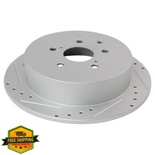 TRQ Rear Brake Rotors G Coated Drilled Slotted for 10-15 Lexus RX, 14-19 Toyo...