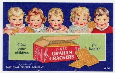 NBC National Biscuit Company Graham Cracker Cream Pie, 1930's Recipe 4''x2'' sheet