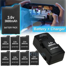 LOT Rechargeable Battery Pack  Charger For PSP 2000 3000 2001 3600mAh 3.6V