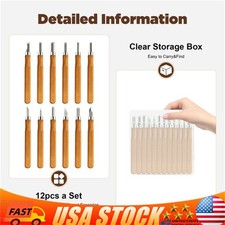 12-Piece Wood Carving Tools Kit Hand Chisel Tool Set Woodworking Gouges Steel