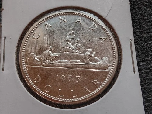 1965🇨🇦 Canada $1 Silver Dollar BU Canoe Coin .800