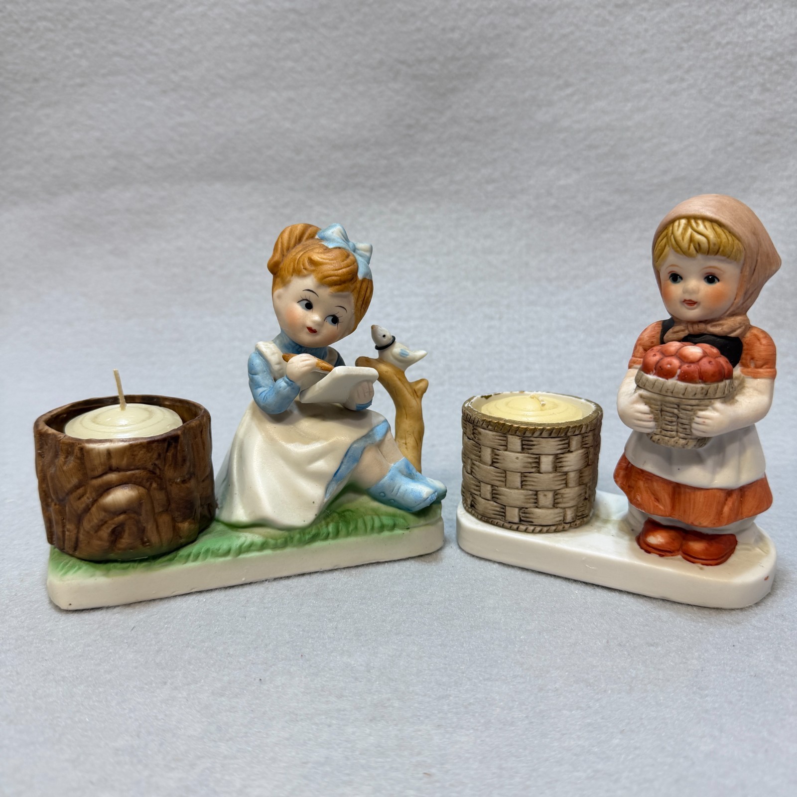 S Set Of 2 Hand Painted Vintage Decor