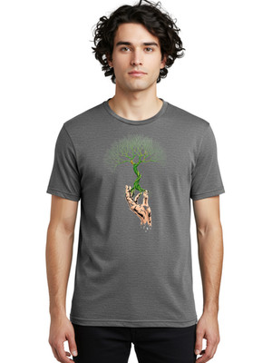 Hand-Holding-Tree(1) Mens Graphic Tee, 100% Cotton, Casual Summer Wear