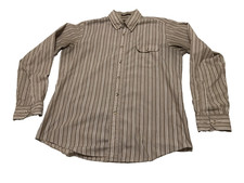 Levi s Men M Vintage Shirt 80s Brown Button Down Long Sleeve Striped WPL 423