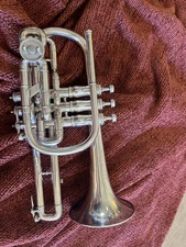 Meredith Open Tone Compensating Silverplated Cornet In B Flat/A