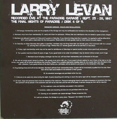 LARRY LEVAN Final Nights Of Paradise 4/5 12" NEW VINYL DJ Mix Garage - Picture 1 of 1