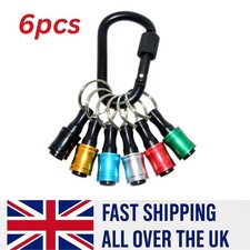 Hex Shank Screwdriver Bits Clip Holder Impact Driver Drill Black Carabiner 7Pcs