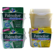 4 Palmolive Dish Wipes Disposable Cloths ORig. Lemon Grove 20 Cloths pre treated