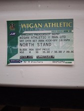 MATCH TICKET PREMIER LEAGUE WIGAN V MAN UTD  14th oct 2006