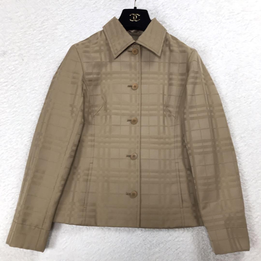Rare Size 5 Burberry London Nova Check Beige Jacket