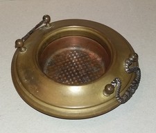 Riproduzione di Braciere in Ottone e Rame con Manici - 16,5 cm. / Posacenere