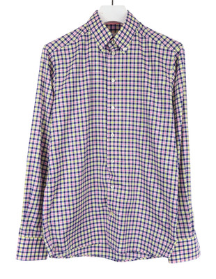 ETON Slim Hemd Herren 40/15 3/4 Mehrfarbig kariert Langarm-Button-Down-Kragen