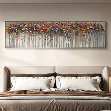 Panoramic Colorful Flower Mural  Canvas Wall Art Home Decor