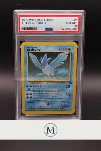 🚀 Articuno PSA 8 2/62 Fossil Holo Vintage Pokémon Card 1999 Rare Graded 🚀