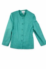 First Issue Liz Claiborne Teal Blue Blazer Jacket Women  s Size 16