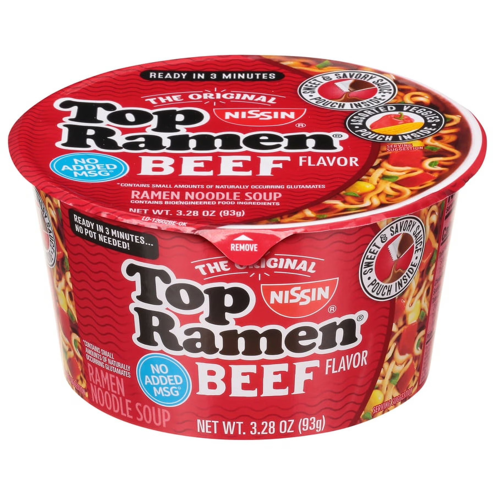 (6 pack) Nissin Foods Top Ramen The Original Ramen Noodle Soup, Beef Flavor, 3.2