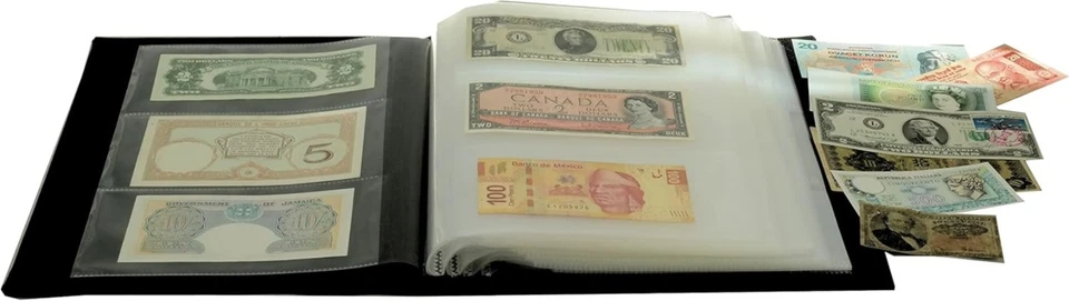 Elegant Stratum Currency Album for 300 Banknotes - Archival Quality, Black - Image 4 of 4